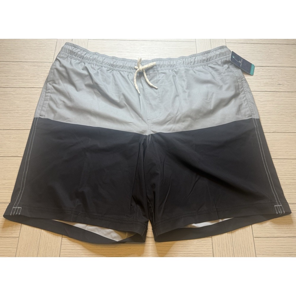 Trinity Coast NWT Mens‎ SwimTrunks Black/Gray Lined Shorts Pockets Sz 2XLT